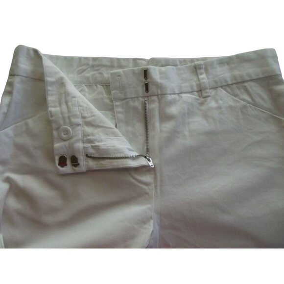 CJ Golf Pants Womens Size 4 White Cotton Stretch Mid Rise Cropped crop pant - Picture 5 of 6